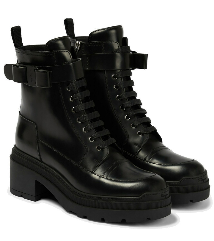 Photo: Ferragamo - Lober lace-up leather ankle boots
