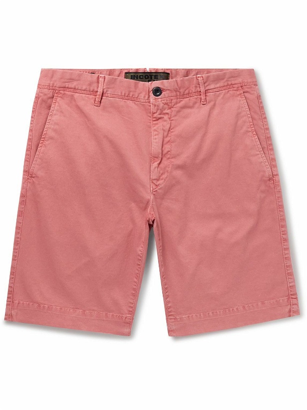Photo: Incotex - Slim-Fit Cotton-Twill Bermuda Shorts - Pink