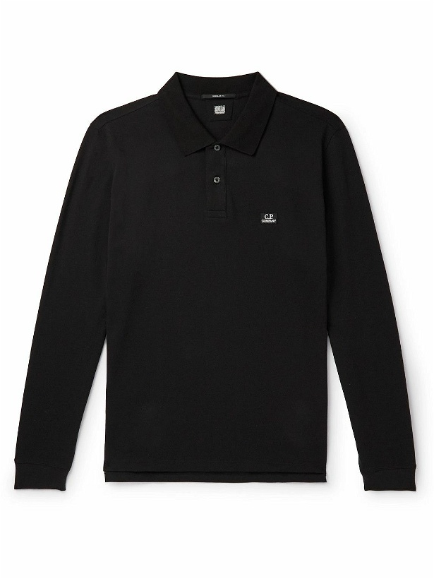 Photo: C.P. Company - Logo-Appliquéd Stretch-Cotton Piqué Polo Shirt - Black