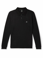 C.P. Company - Logo-Appliquéd Stretch-Cotton Piqué Polo Shirt - Black