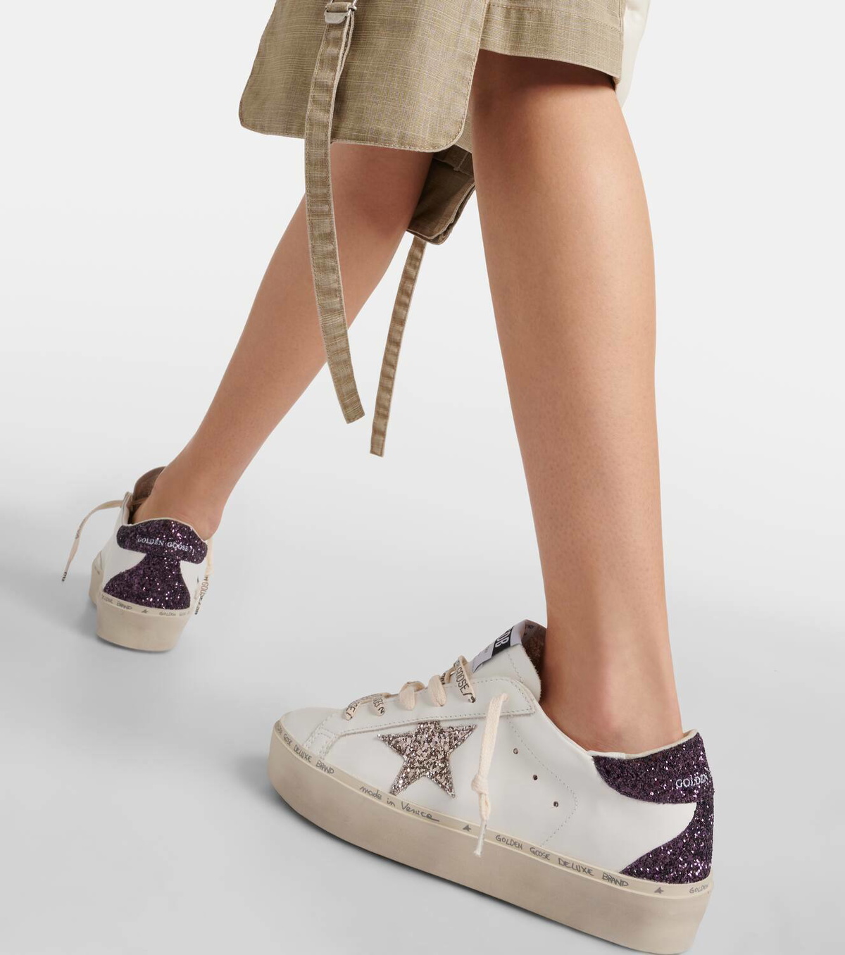 Golden Goose Hi Star glitter leather sneakers