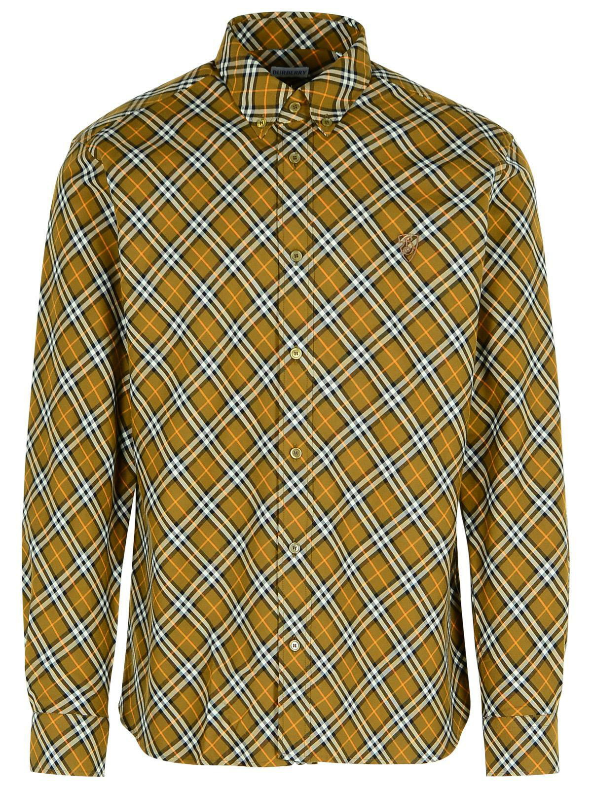 Burberry Men's B Shield Logo Stripe Shirt in Iris/Chalk Burberry Burberry Men's B Shield Logo Stripe Shirt in Iris/Chalk Burberry