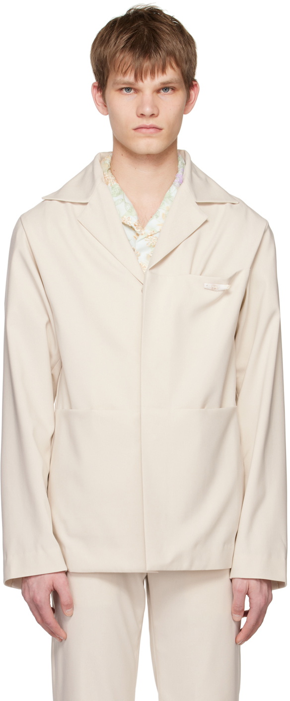 young n sang Beige Shell Blazer