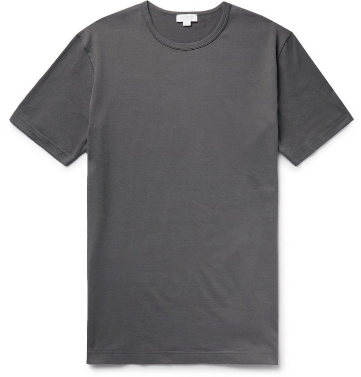 Photo: Sunspel - Superfine Cotton-Jersey T-Shirt - Men - Dark gray