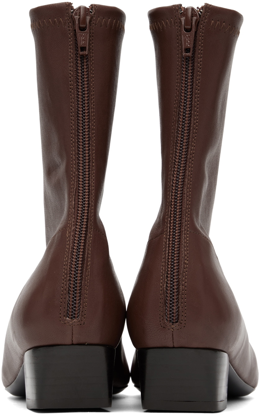 BY FAR Burgundy Colette 22 Boots By Far