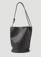 Medium Knot Bucket Tote Bag in Black