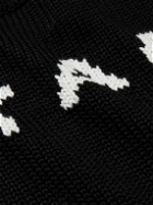 WTAPS - Logo-Appliquéd Jacquard-Knit Sweater - Black