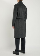 Oliver Spencer Double-breasted Belted Wool-blend Coat Charcoal