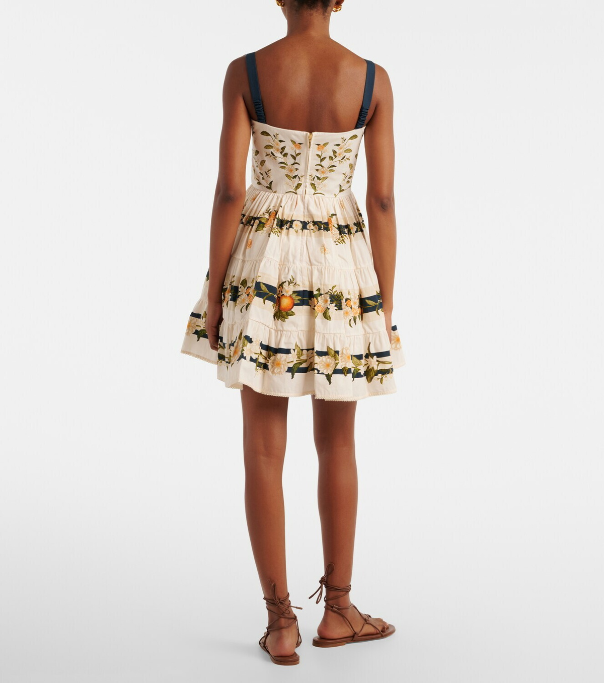 Agua by Agua Bendita Lima floral cotton minidress
