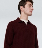 Ralph Lauren Purple Label Cable-knit cashmere polo sweater