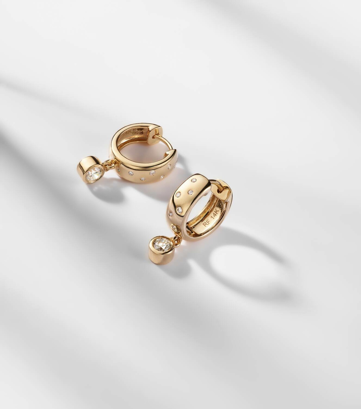 Roxanne First 14kt gold earrings with diamonds