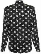 DOLCE & GABBANA - All Over Logo Print Silk Shirt