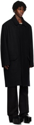 Rick Owens Black Jumbo Mac Coat