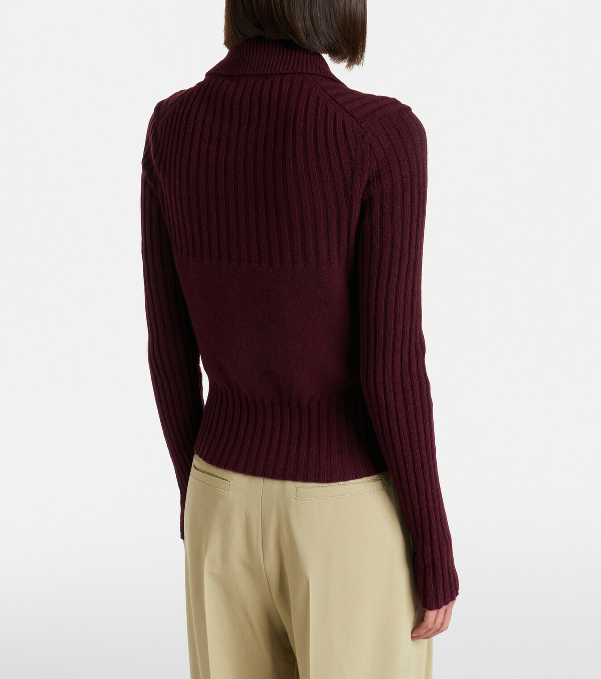 Victoria Beckham Wool and cashmere-blend zip-up cardigan