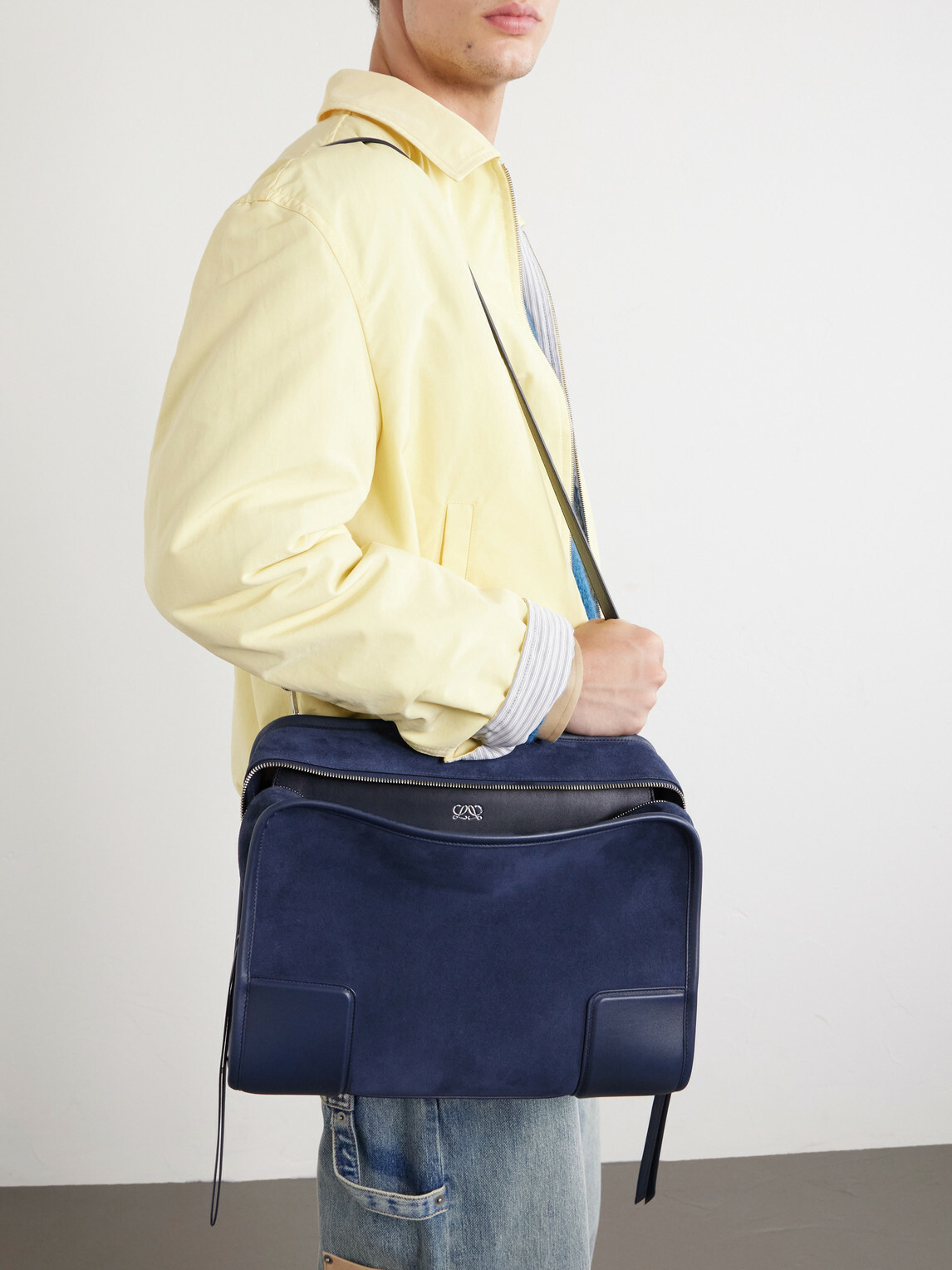 LOEWE - Amazona 180 Leather-Trimmed Suede Tote Bag