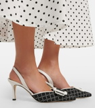 Manolo Blahnik Maysli raffia-effect slingback pumps