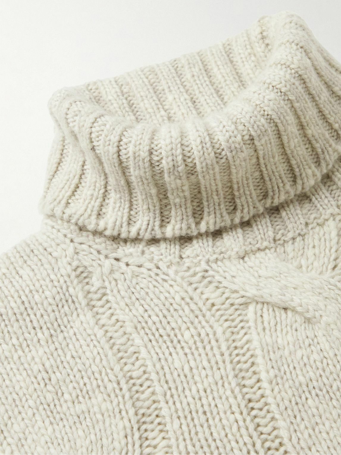 Boglioli - Slim-Fit Cable-Knit Cashmere Rollneck Sweater