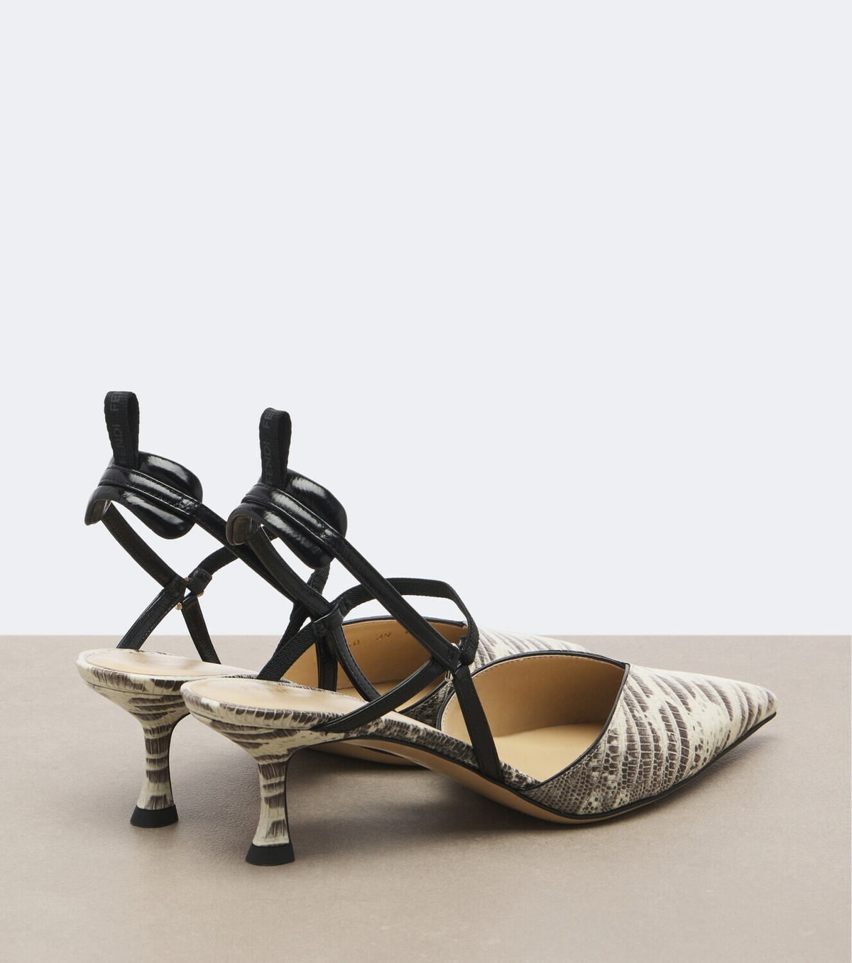 Fendi Colibrì snake-effect leather slingback pumps