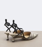 Fendi Colibrì snake-effect leather slingback pumps