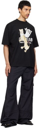 EGONlab Black Hermine Print Cotton T-shirt