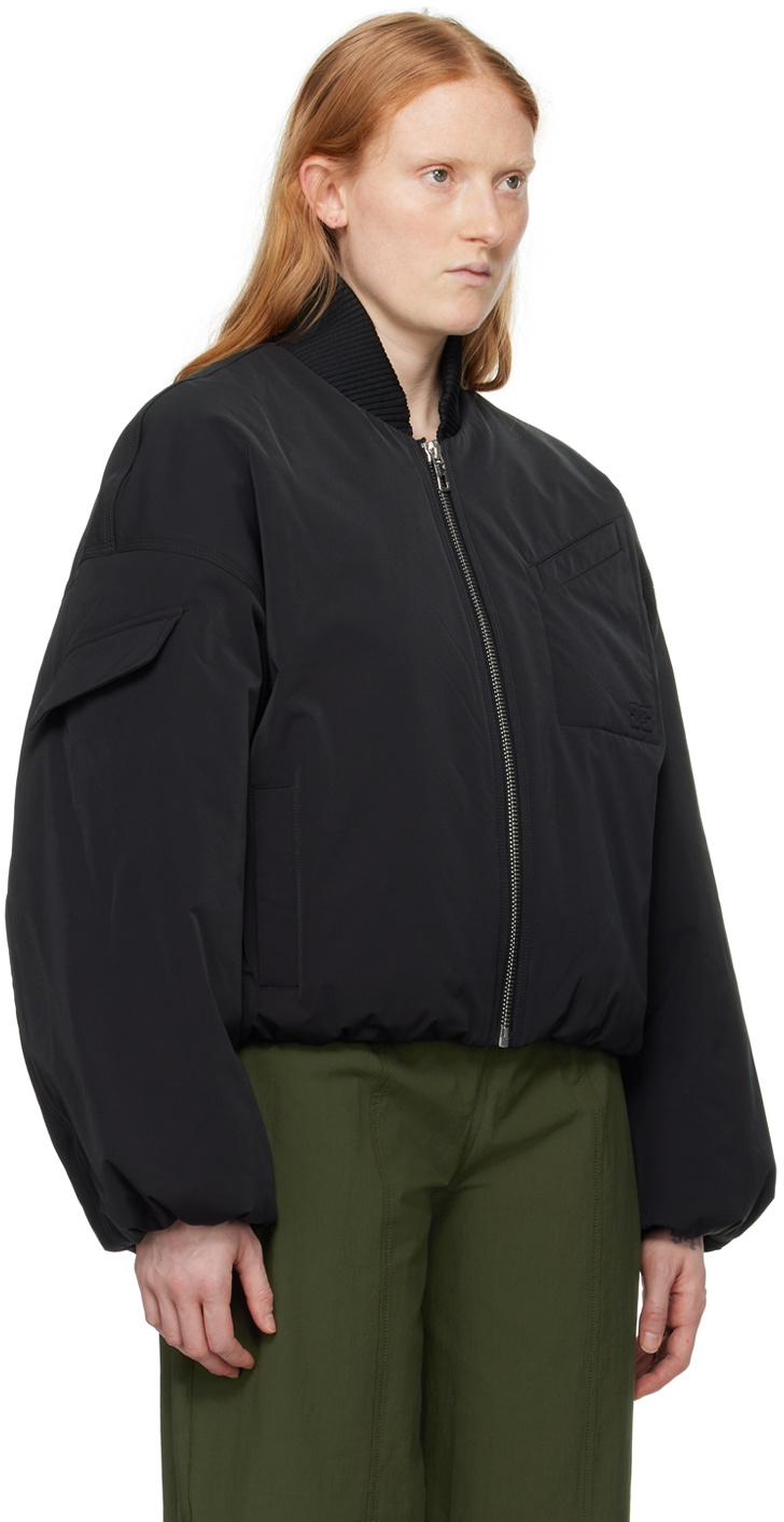 ブルゾン Ganni Ganni Jacket GANNI Black Oversized Bomber Jacket GANNI