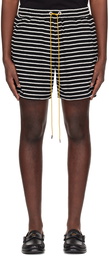 Rhude Black & White Striped Shorts