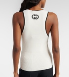 Gucci Ribbed-knit cotton-blend tank top