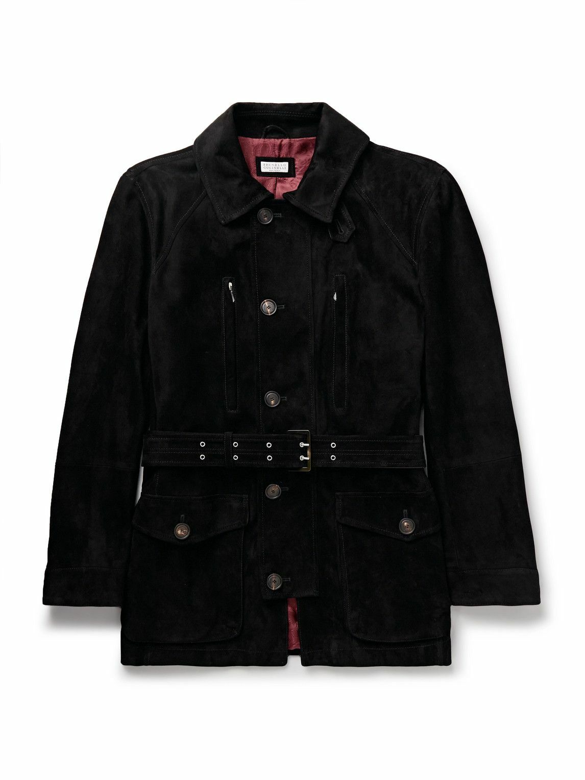 レザージャケット・コート BRUNELLO CUCINELLI SS25 SUEDE JACKET (MPCAI7762 C7495) Brunello Cucinelli - Suede Blouson Jacket - Black Brunello