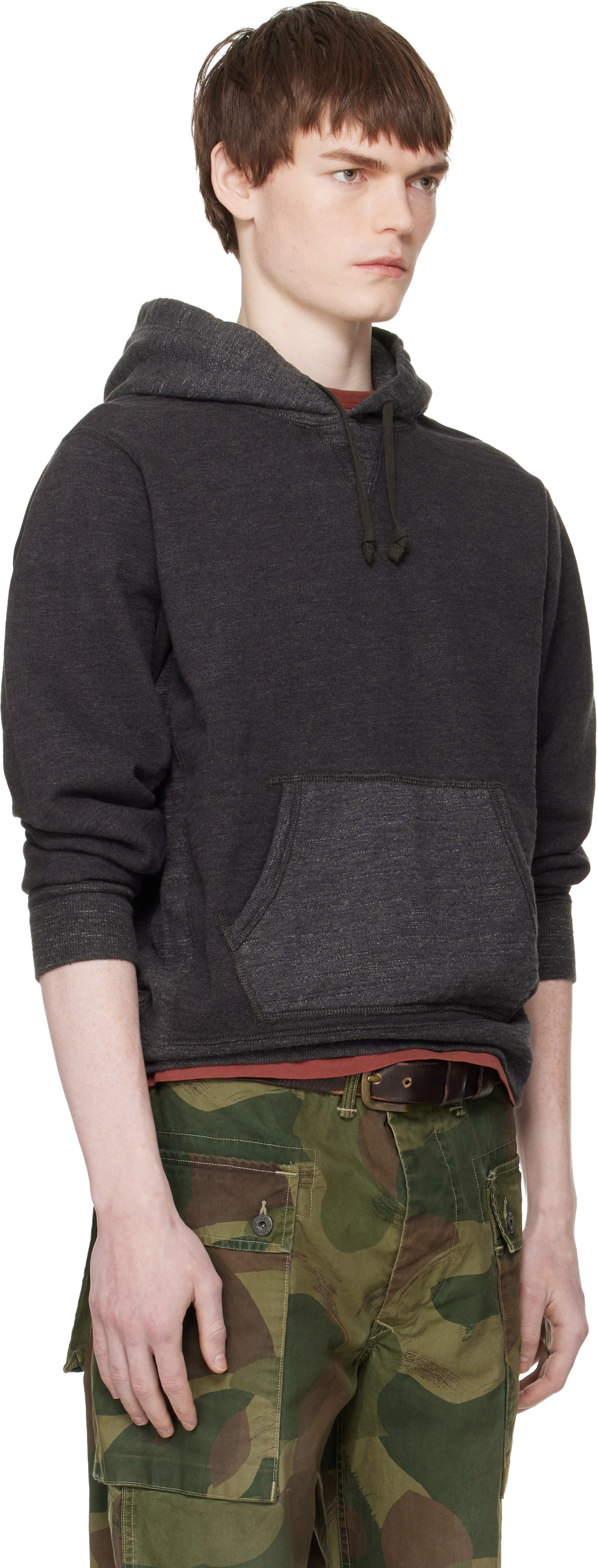 RRL Gray French Terry Hoodie
