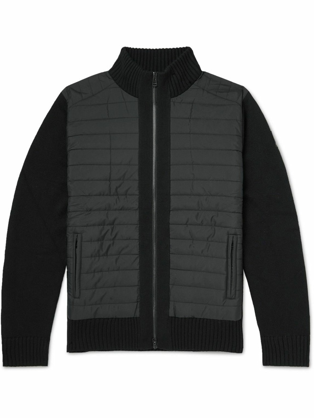 Photo: Belstaff - Kingston Wool and Quilted Shell Zip-Up Sweatshirt - Black