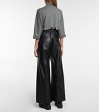 Brunello Cucinelli - Leather wide-leg pants