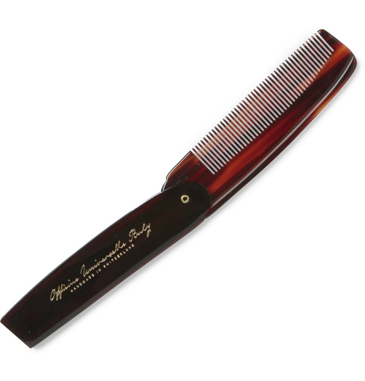 Photo: Buly 1803 - Horn-Effect Acetate Folding Comb - Red