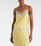 Poupette St Barth Zely lace-trimmed satin camisole