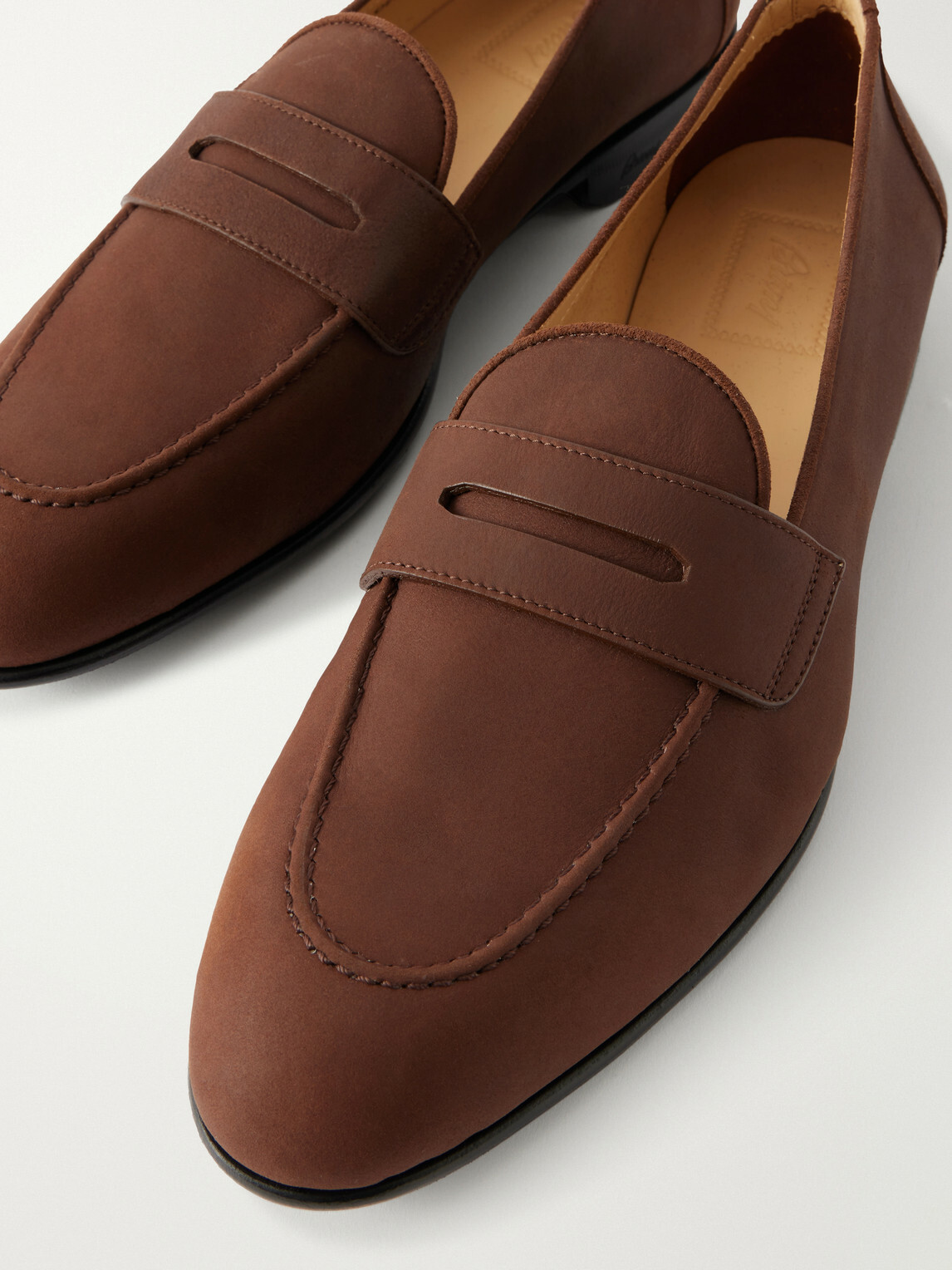 Brioni - Nubuck Penny Loafers - Brown