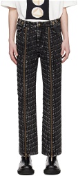 Feng Chen Wang Black Pleated Jeans