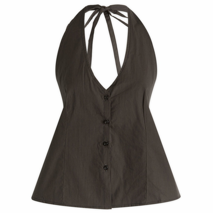 Photo: Deiji Studios Women's Waist Halter Top in Black Stripe