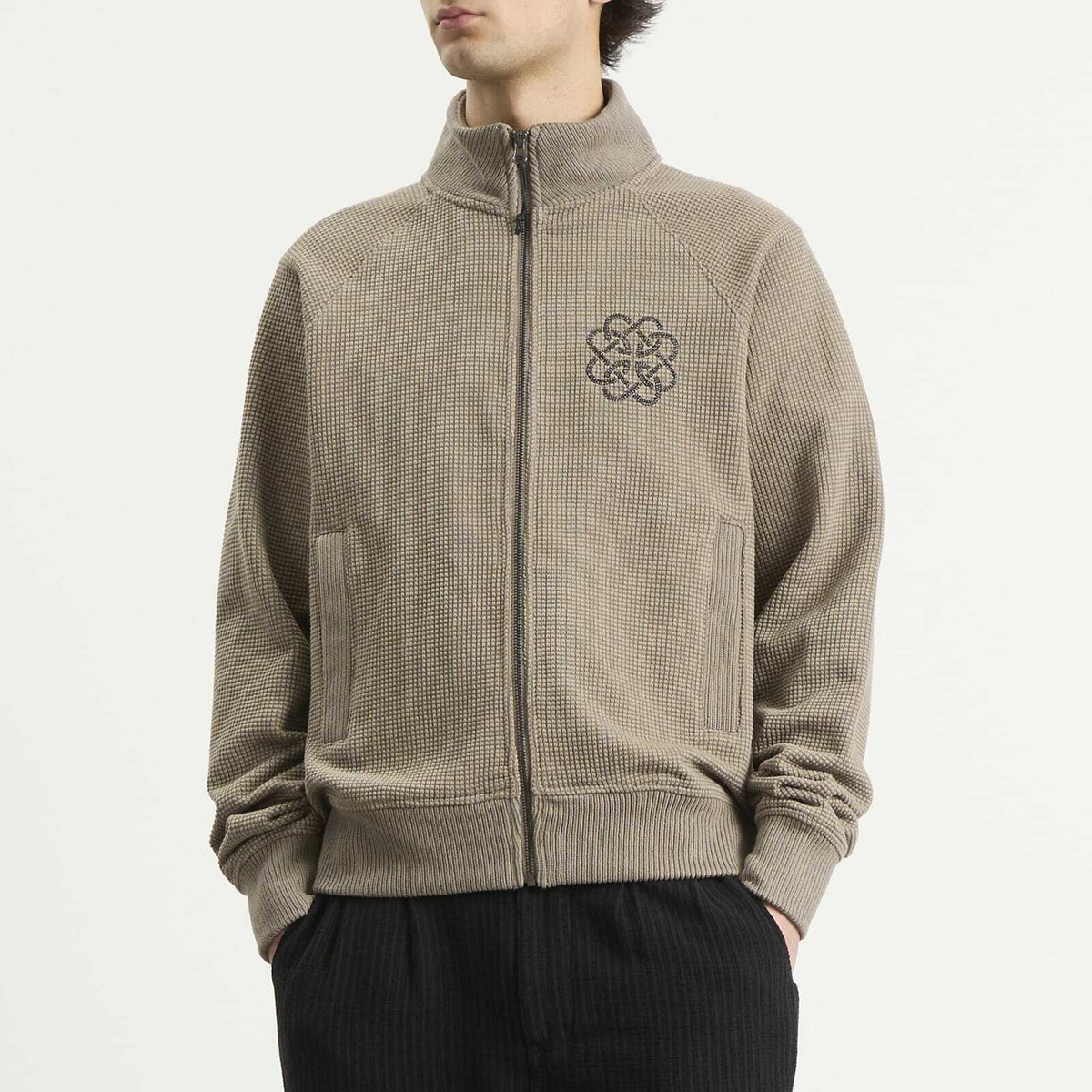 Heresy Men's Knot Zip Knit Cardigan in Mushroom