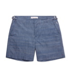 Orlebar Brown - Bulldog Mid-Length Chambray Swim Shorts - Blue