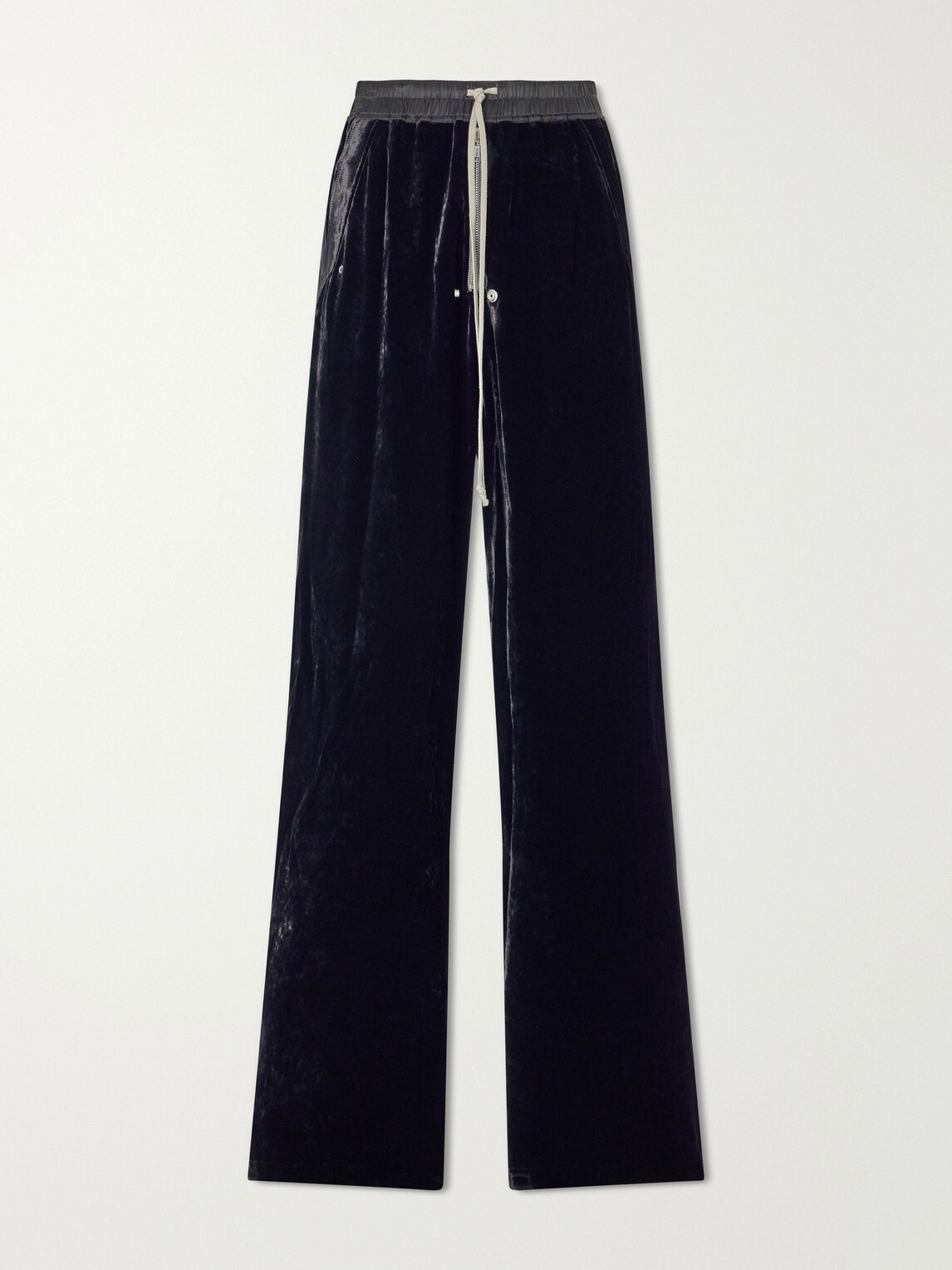 Rick Owens - Bela Wide-Leg Drawstring Velour Trousers - Black
