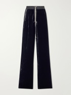 Rick Owens - Bela Wide-Leg Drawstring Velour Trousers - Black