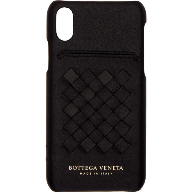 Bottega Veneta Black Intrecciato iPhone X Case Bottega Veneta