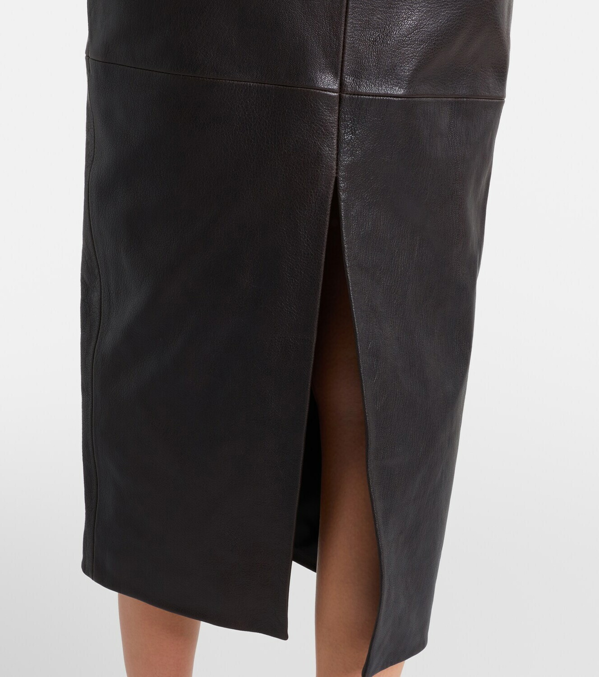 Magda Butrym Floral-appliqué leather midi skirt