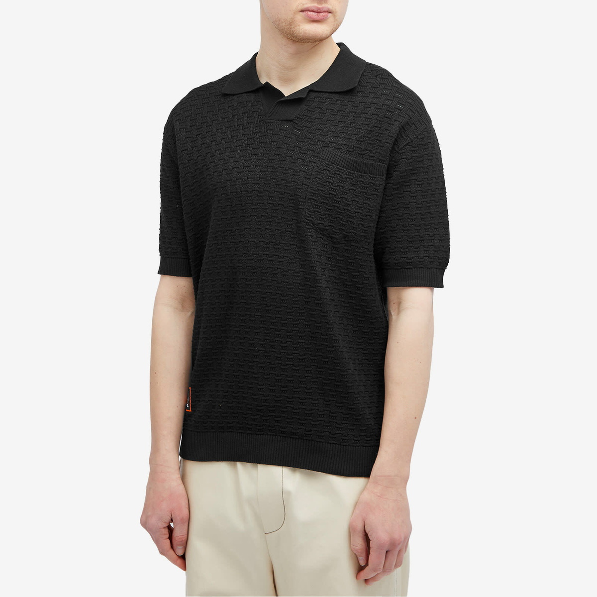 Percival Men's Blackjack Negroni Knitted Polo in Black