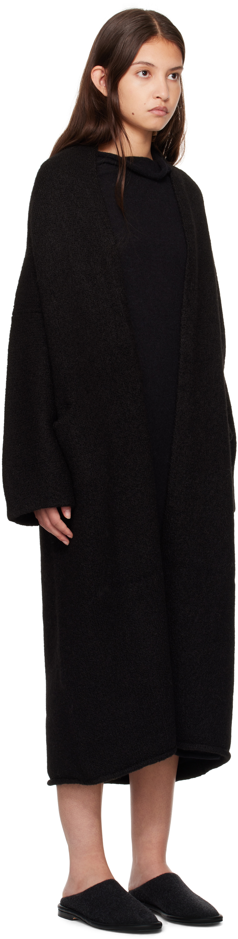 Lauren Manoogian Black Long Shawl Cardigan