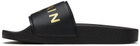 Balmain Kids Black Printed Slides