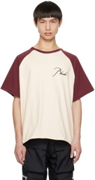 Rhude Off-White & Red Raglan T-Shirt