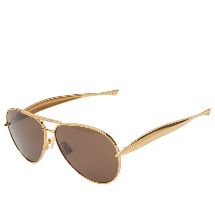 Photo: Bottega Veneta Eyewear Bottega Veneta BV1305S Sunglasses in Gold/Brown 