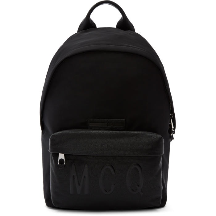 Photo: McQ Alexander McQueen Black Nylon and Leather Classic Backpack