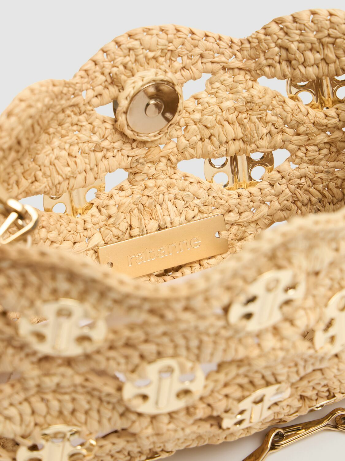 RABANNE Nano 1969 Embroidered Raffia Bag Paco Rabanne RABANNE Nano 1969 Embroidered Raffia Bag Paco Rabanne