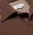 Maison Margiela - Slim-Fit Striped Piqué-Panelled Cotton-Blend Polo Shirt - Men - Brown